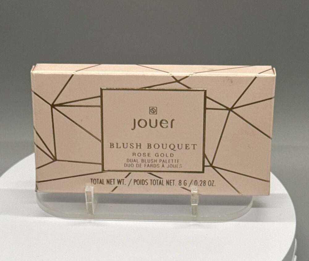 NIB Jouer Blush Bouquet Rose Gold Dual Blush Palette Marigold / Rose Petal USA